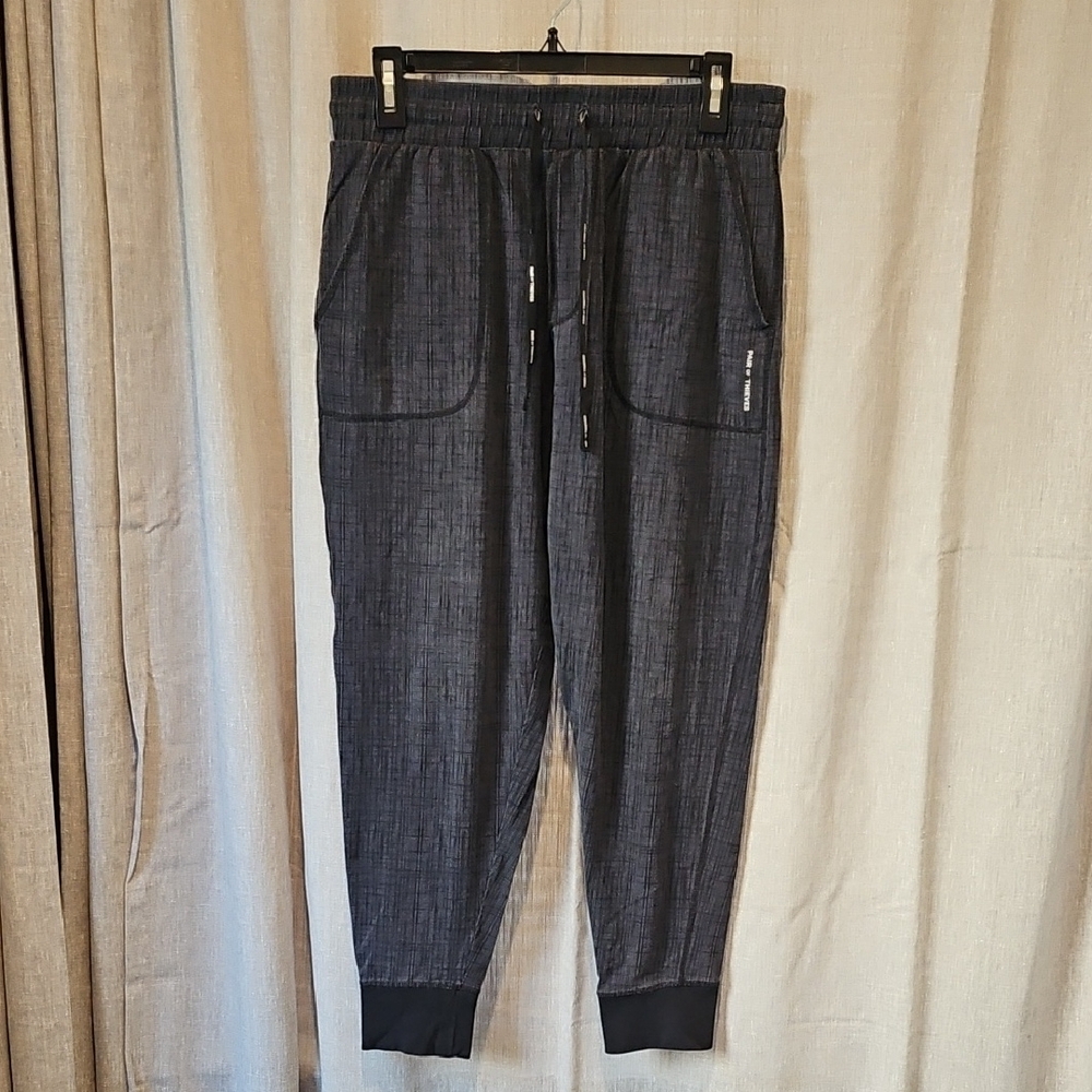 Pair of Thieves Dark Blue/ Grey with Black Pattern Sweatpants with Elastic Waist